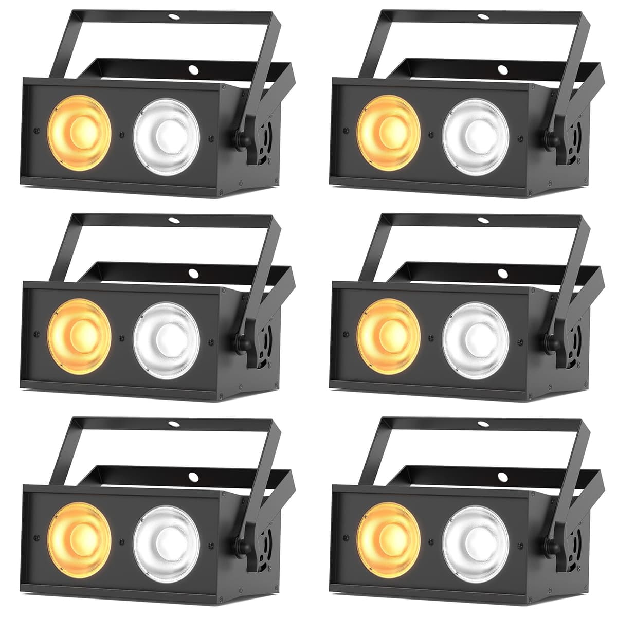 Sparklingtrack Stage Lights 120W COB Par Can Blinder Lights 2 en 1 Cool & Warm White DMX512 6Pcs ZQ01324X6US