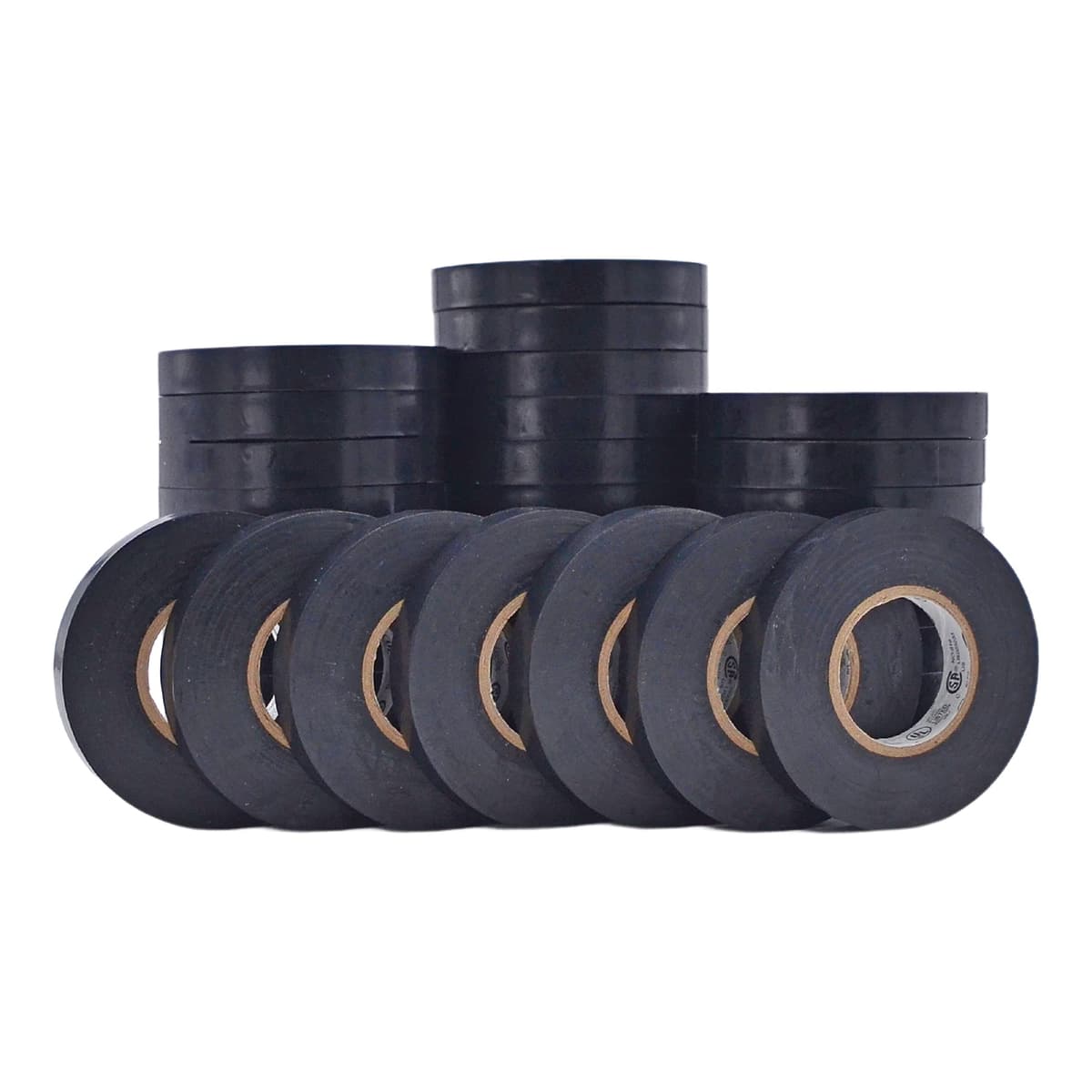 WOD ETC766MS Cinta Eléctrica Negra 1/2" x 66 ft (Paquete de 192) - PVC 8 mil, Hasta 600V y 176°F WOD-EL7566AW-B-BL