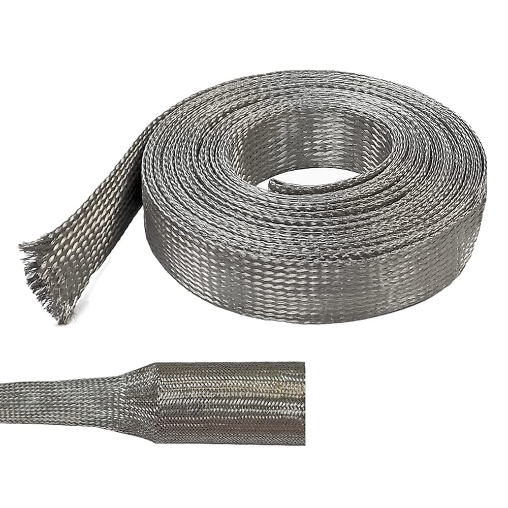 Electriduct Trenzado Metálico de Cobre Estañado 1" para Envolvente Flexible EMI/RFI (0, 64" Diámetro) - 250 Pies BS-MET-100-250