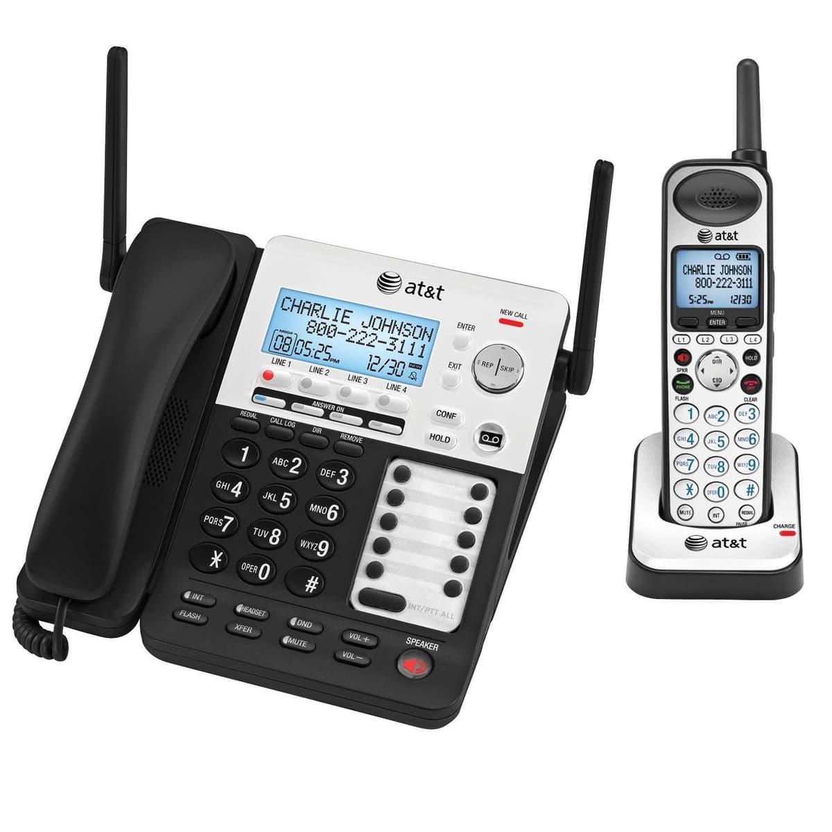 AT&T SYNJ SB67138 BLACK - Sistema telefónico empresarial DECT 6.0 expandible 4 líneas ATTSB67138