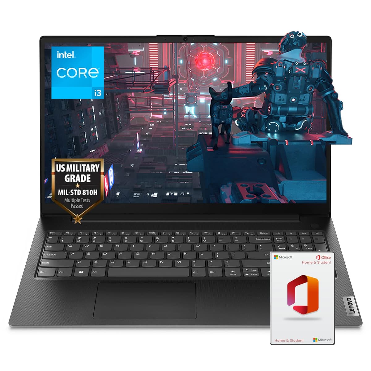 Laptop empresarial Lenovo, pantalla FHD de 15.6", Intel Core i3-1215U, larga duración de batería, durabilidad grado militar, puerto Ethernet RJ-45, USB-C, 1 año Office, Windows 11 (20 GB RAM | 2 TB SSD PCIe) Business Laptop