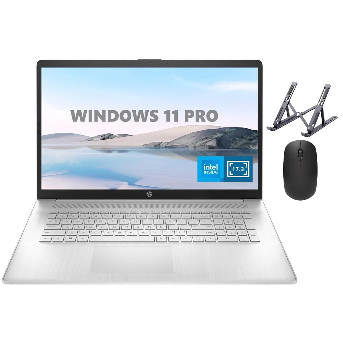 HP 17 Portátil, 17.3” HD+, Procesador Intel Quad Core i3-1125G4, 32GB RAM, 1TB SSD, Windows 11 Pro, Pantalla Antirreflejo, Larga Duración de Batería, Wi-Fi, Bluetooth, Cámara Web, HDMI, Accesorios Alpacatec, Plateado