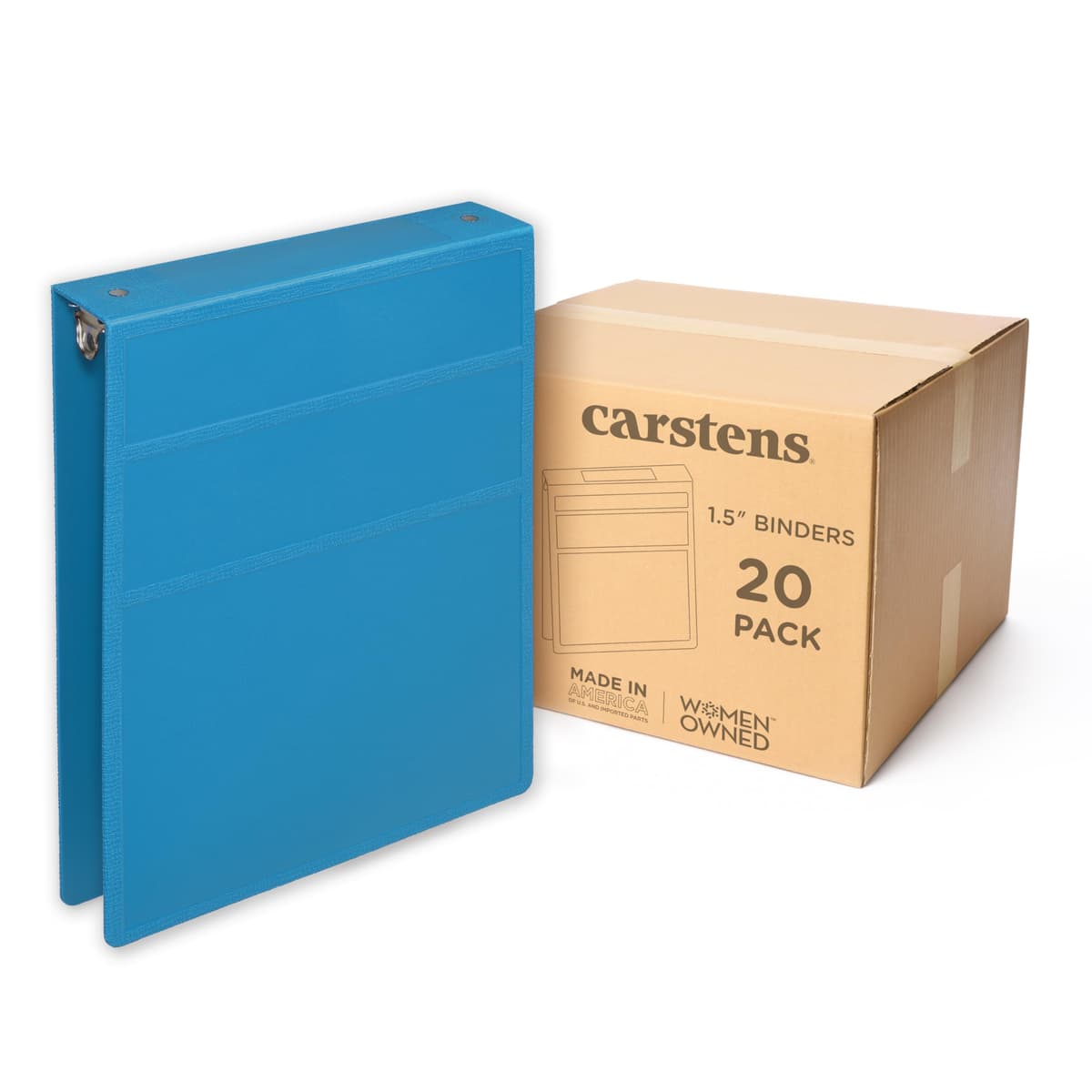 Carstens 1.5" Heavy Duty 3-Ring Binder - Top Opening, Pool Blue, 1.5" (1546-3R) 1546-3RCS