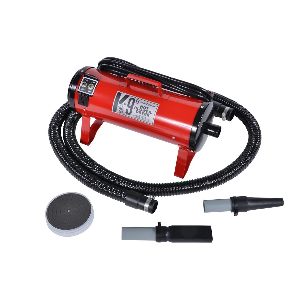 Secador de Perros K9 II de Electric Cleaner Company - Secador de Alta Potencia, 10' Manguera, Deshedding, Rojo