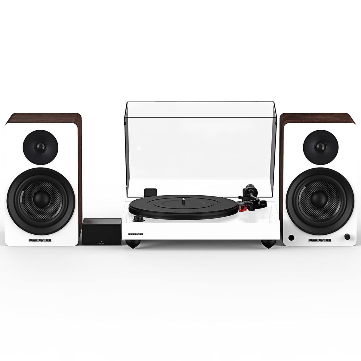 Fluance Reference RT83 (White) con PA10 y parlantes Ai61 6.5 pulgadas activos, Ortofon 2M Red, Bluetooth RT83WHPA61WW