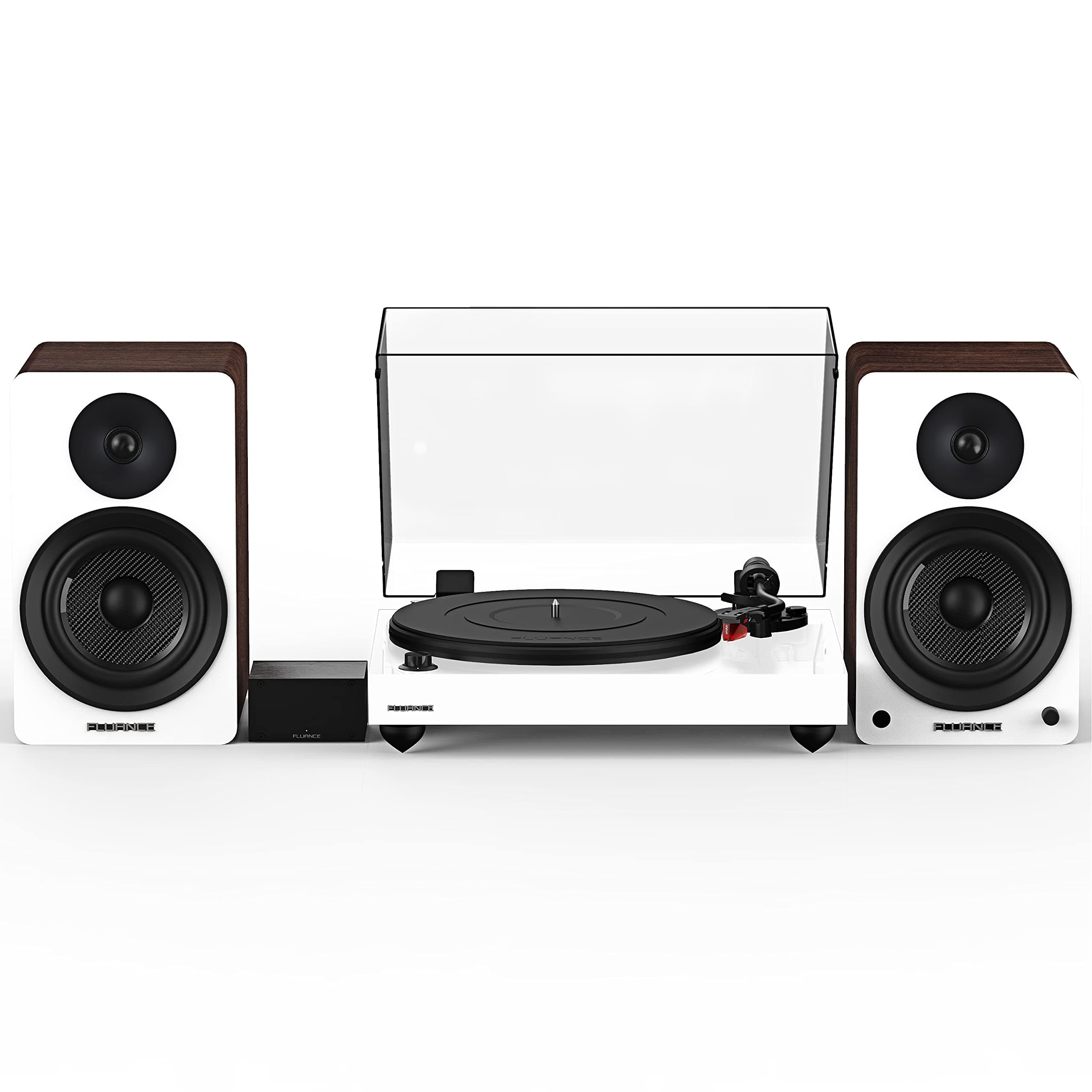 Fluance Reference RT83 (White) con PA10 y parlantes Ai61 6.5 pulgadas activos, Ortofon 2M Red, Bluetooth RT83WHPA61WW
