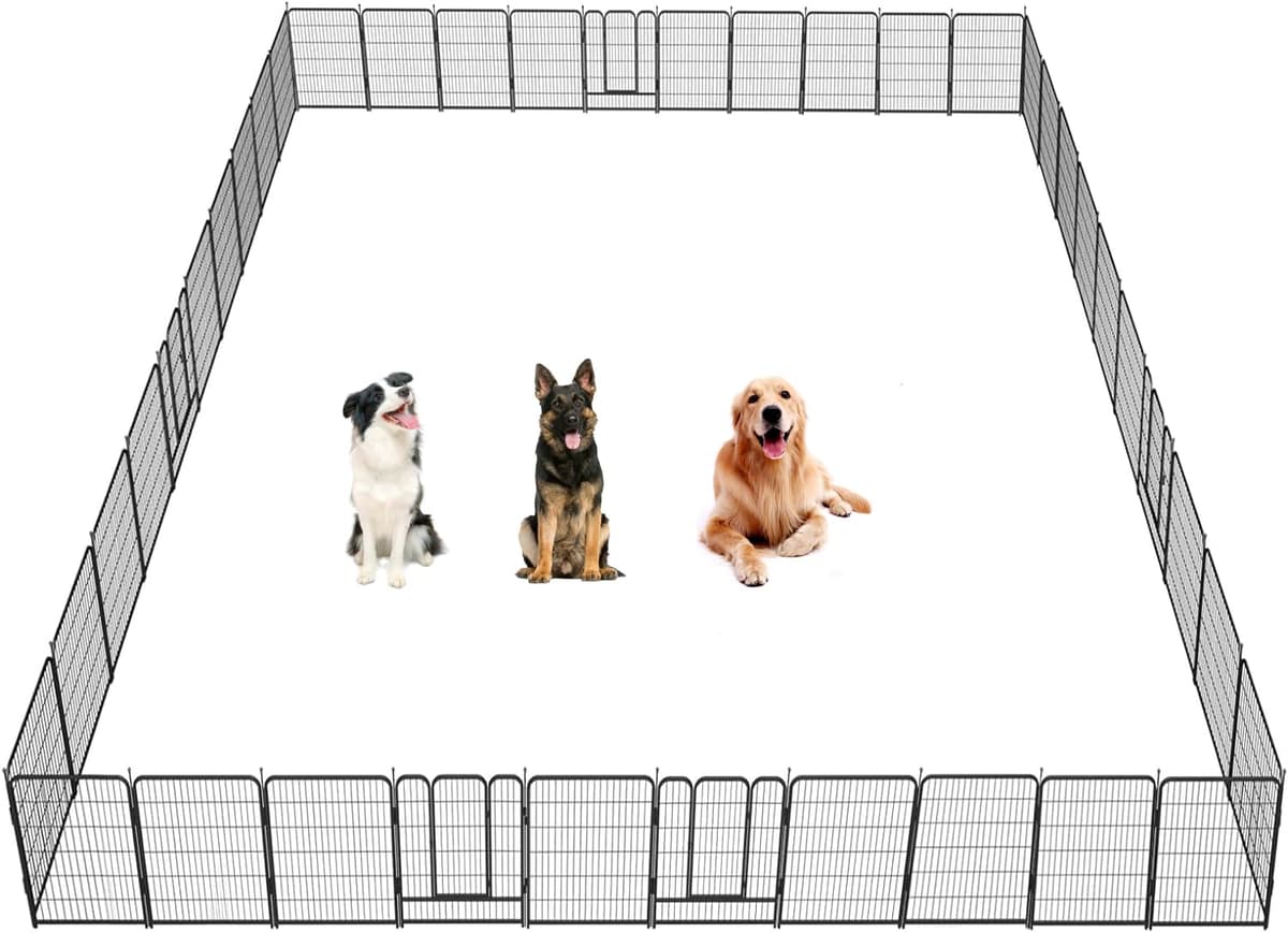 GDKASRNY Corralito para Perros, Altura de 32/40/45 Pulgadas en Acero Resistente, Plegable, Antioxidante Dog Playpens