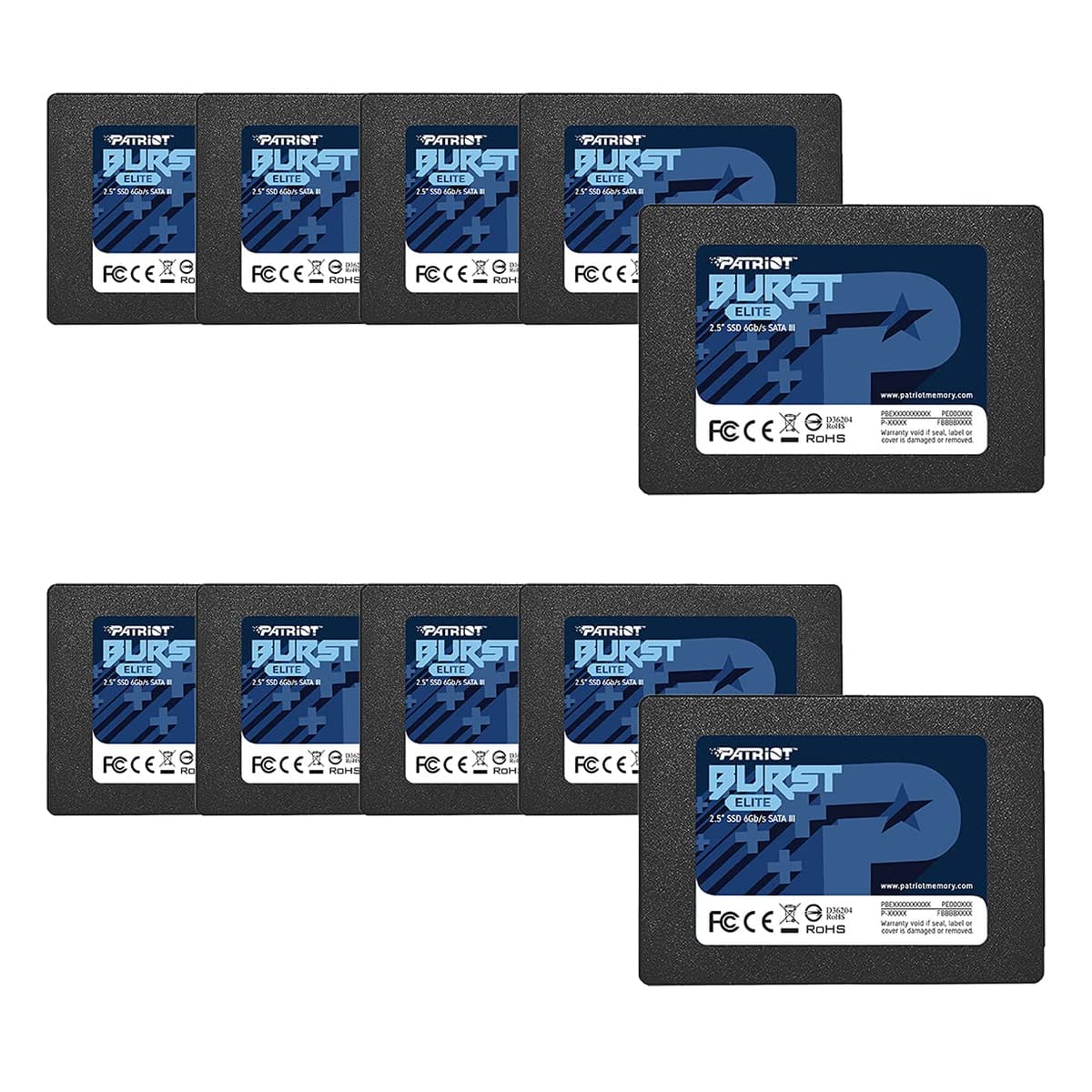 Patriot Memory Burst Elite SATA 3 240GB SSD 2.5" - Paquete de 10 PBE240GS25SSDR