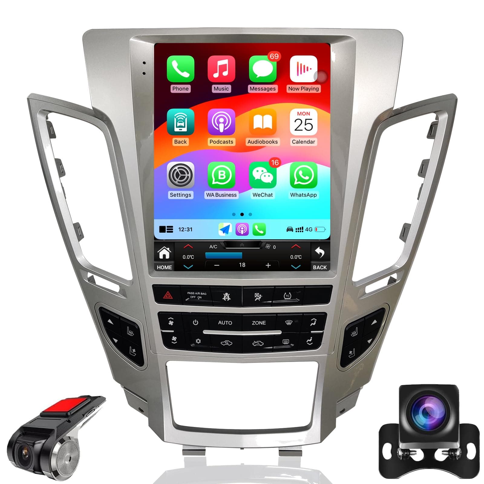 KiriNavi Car Radio Android 9.7" para Cadillac CTS 2008-2012 con CarPlay, Android Auto y DSP