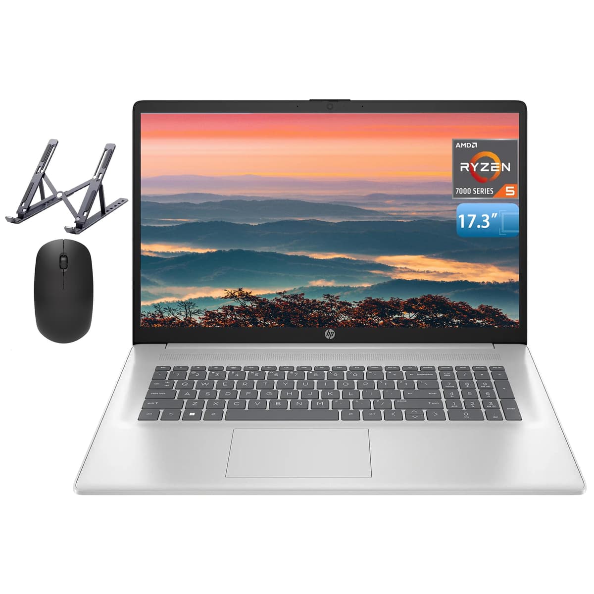 HP 17.3" Laptop FHD con Ryzen 5, hasta 64GB RAM y 1TB SSD, Windows 11 Home