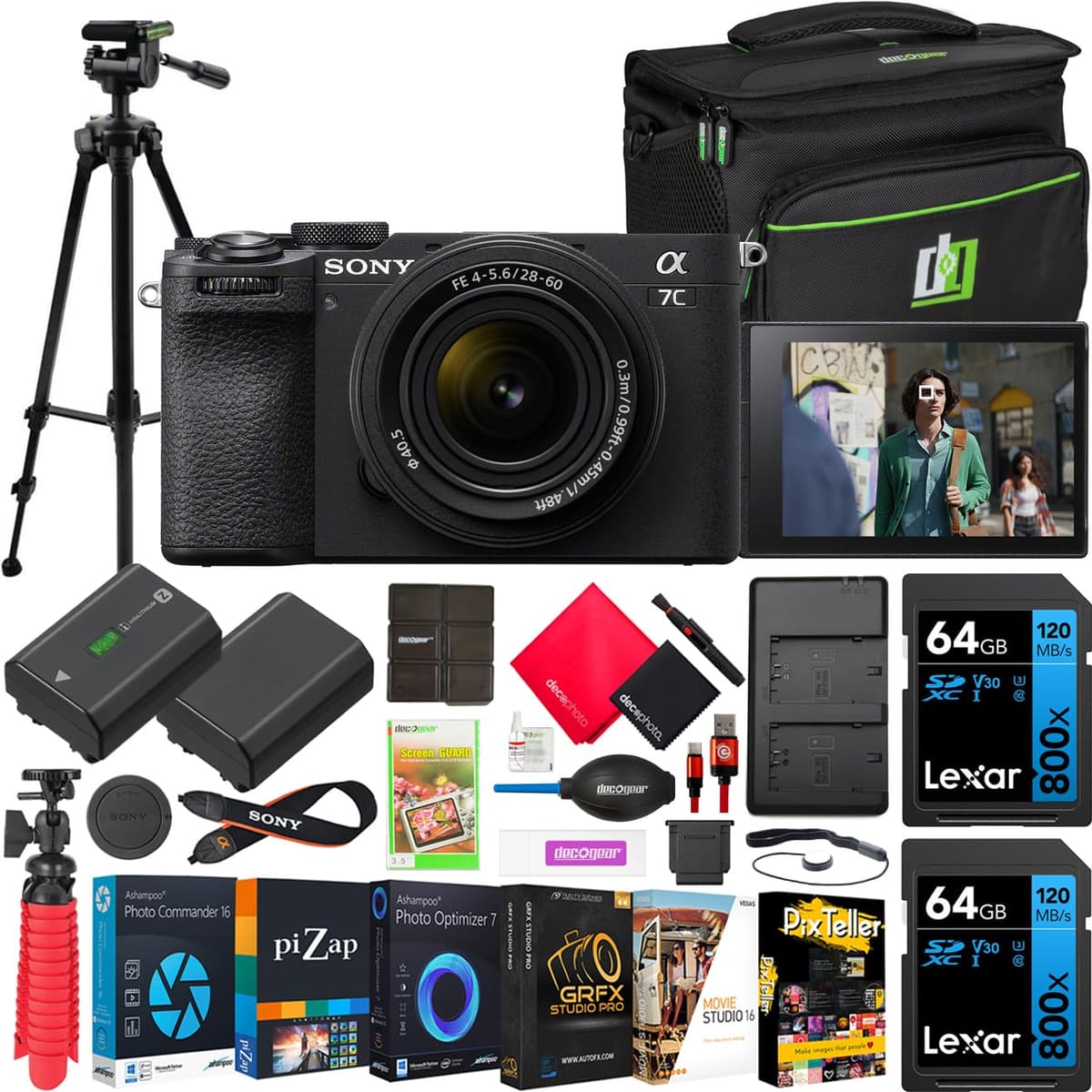 Sony a7C II Full Frame Mirrorless Camera Body con 28-60mm F4-5.6 Lens Black ILCE-7CM2L/B - Bundle con Accesorios E12SNILCE7CM2LB