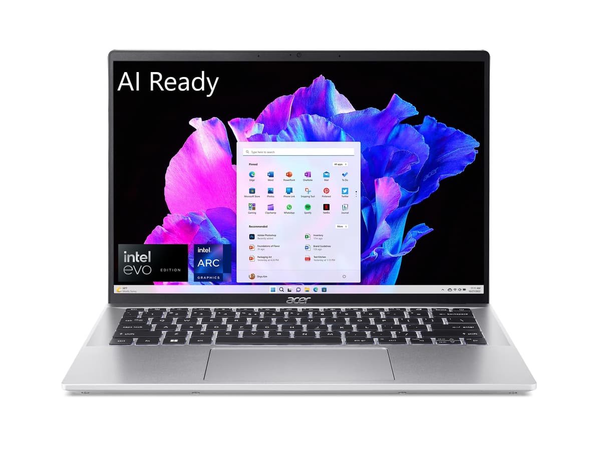 Acer Swift Go 14 Intel Evo portátil delgado y liviano | Pantalla táctil 14" 1920 x 1200 | Desbloquea experiencias de IA | Procesador Intel Core Ultra 7 155H | Intel ARC | 16 GB LPDDR5X | 512 GB SSD | SFG14-72T-718K NX.KR0AA.002