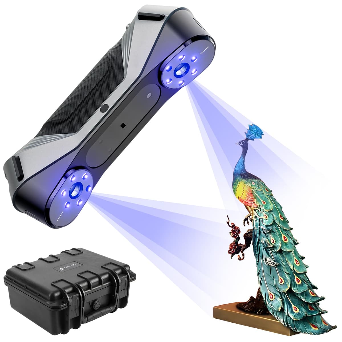 Creality Raptor Escáner 3D (láser azul + NIR), precisión metrológica 0.02mm, hasta 60 FPS 3D-PM-HA-PETG+ABS-reuk