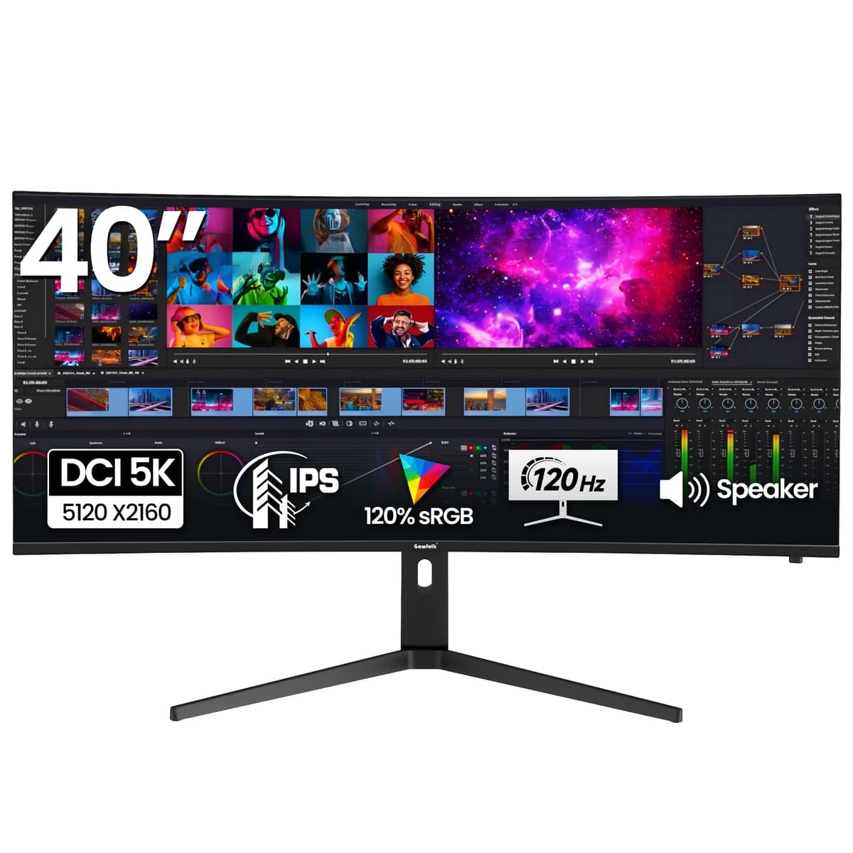 Gawfolk Monitor Curvo 40" 5K Ultrawide 120Hz IPS con Altavoces Integrados GF400B