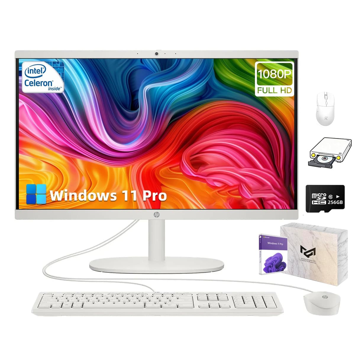 HP 21.5" All-in-One PC 16GB RAM 512GB SSD Full HD WiFi 6 Bluetooth Win11 Pro HP All-in-One Desktop