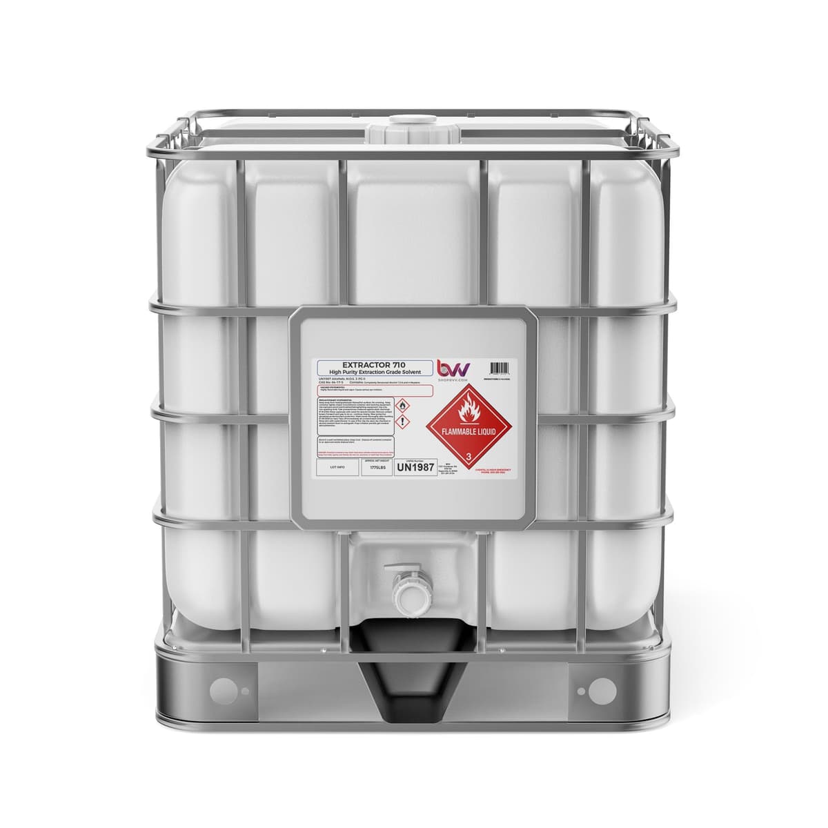BEST VALUE VACS BVV E-710-330GAL Denatured Ethanol CDA-12A con N-Heptane 200 Proof en Tote 330 Galones
