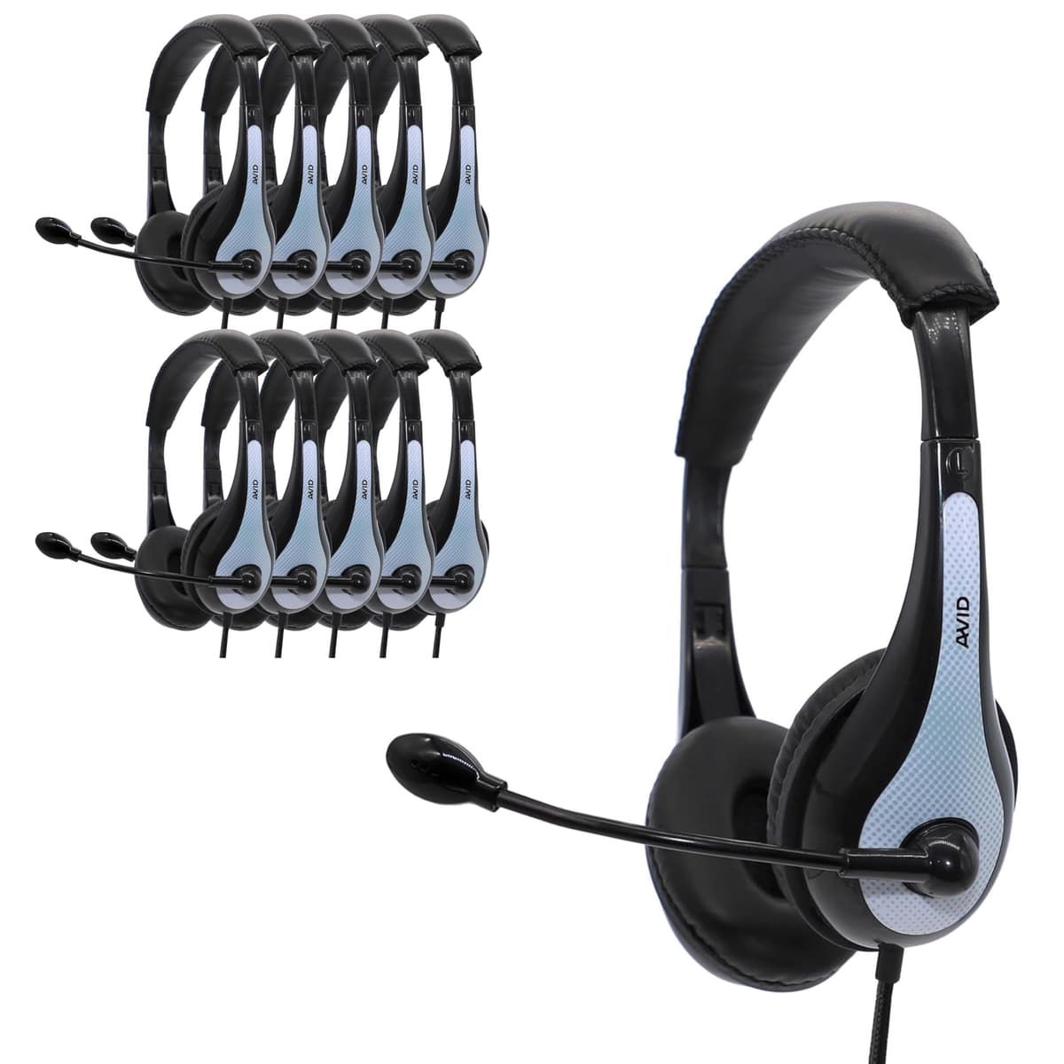 Avid AE-36 Auriculares Blanco con Micrófono Boom Ajustable (Paquete x100) AE-36WHITE-100