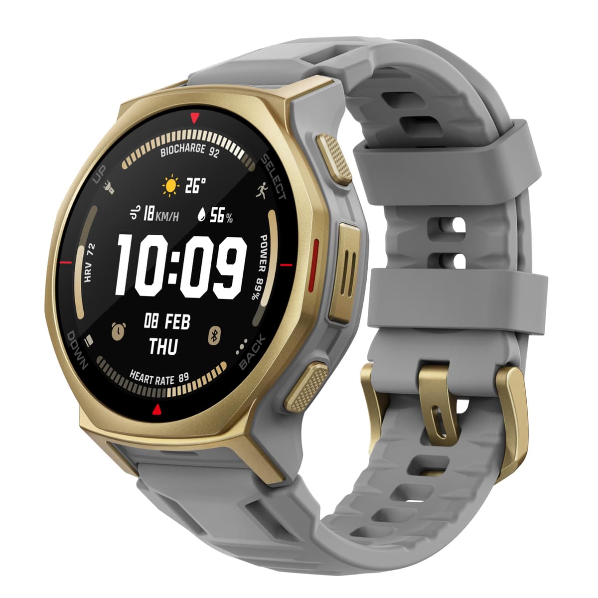 Amazfit T-Rex 3 Pro Reloj Inteligente Outdoor 44 mm Pantalla AMOLED de Zafiro con Linterna, Bisel de Titanio, GPS de Doble Banda, Mapas Offline, 17 Días de Batería, 10 ATM, 180+ Modos Deportivos para Android y iPhone, Oro Ártico A2549