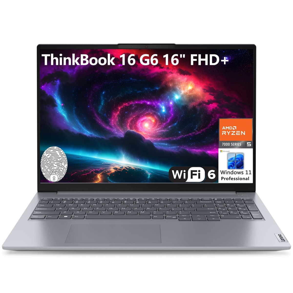 Lenovo ThinkBook 16 G6 Laptop 16" FHD+ con AMD Ryzen 5 7430U de seis núcleos (rinde como i7-1355U), 32GB DDR4, SSD PCIe 1TB, WiFi 6, Bluetooth 5.3, lector de huellas, Windows 11 Pro, AZ-XUT