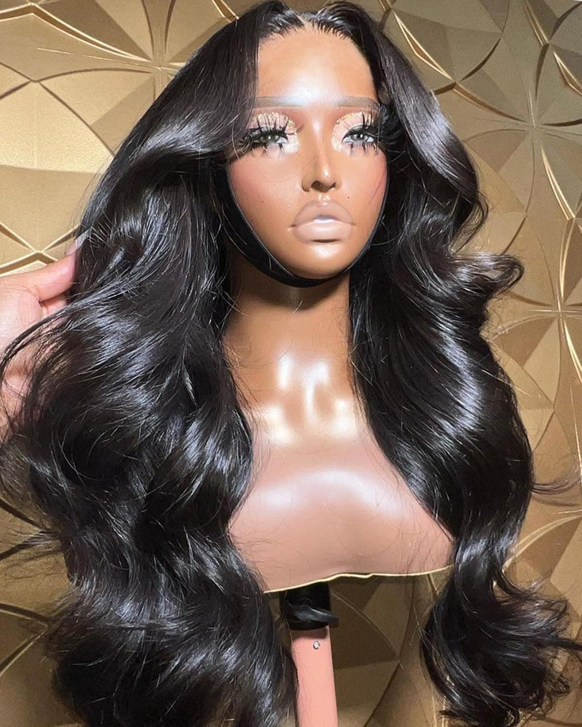BEEOS peluca HD de encaje real 13x4, Body Wave 250% densidad, 30" con lace ultrafino 0.10mm, nudos blanqueados