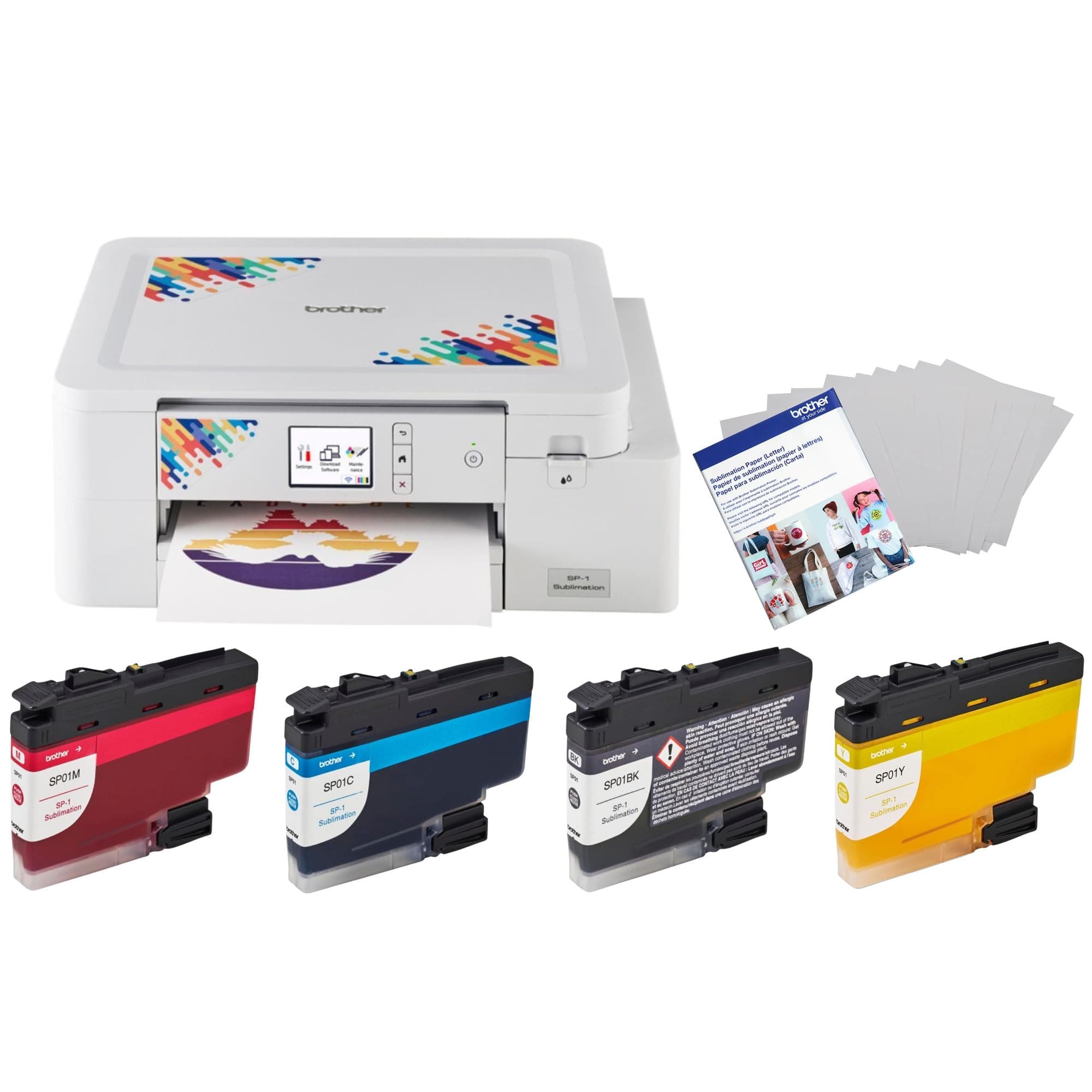 Brother Sublimation Printer con 4 tintas y 100 hojas de papel sublimación SP1