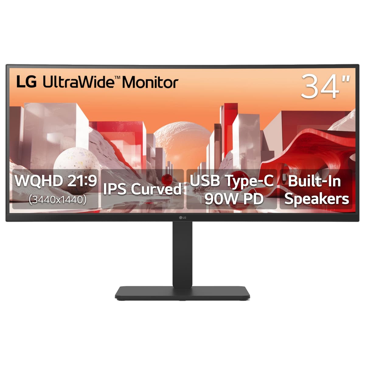 LG UltraWide 34U65ZA-B Monitor Curvo 34" WQHD 3440×1440 IPS con USB-C 90W y KVM 34U65ZA-B.AUS