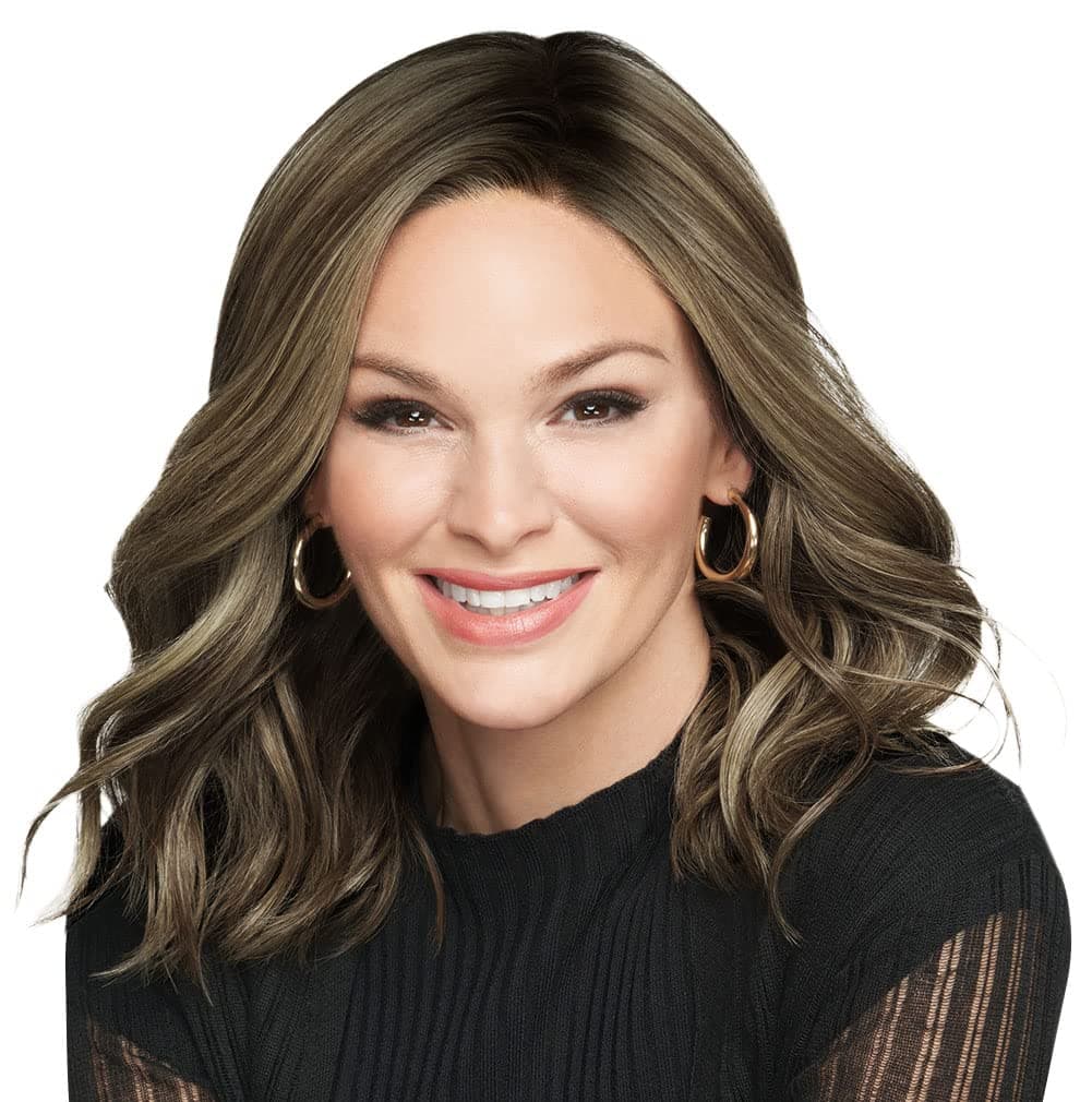 Hair u wear Raquel Welch Wavy Day - Largo hasta los hombros con ondas suaves, SS12/22 Shaded Cappuccino, talla estándar
