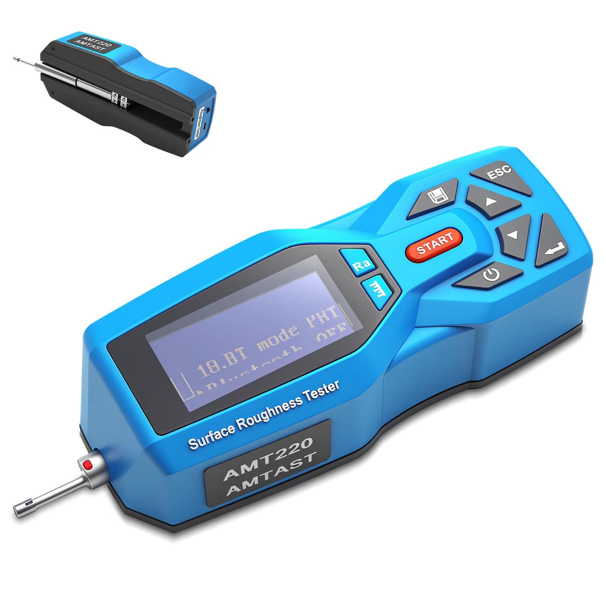 AMTAST AMT220 Medidor de Rugosidad Superficial Digital Portátil - 22 parámetros