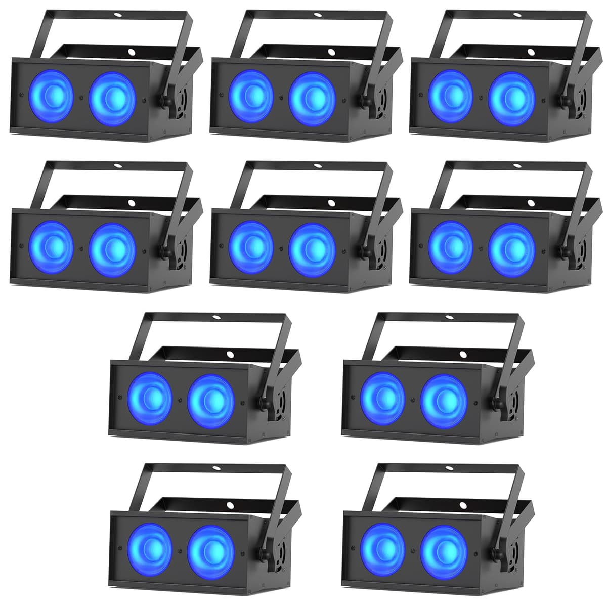 Sparklingtrack Paquete de 10 Stage Lights COB 130W RGBW DMX512 - Par Can Blinder ZQ01323X10US