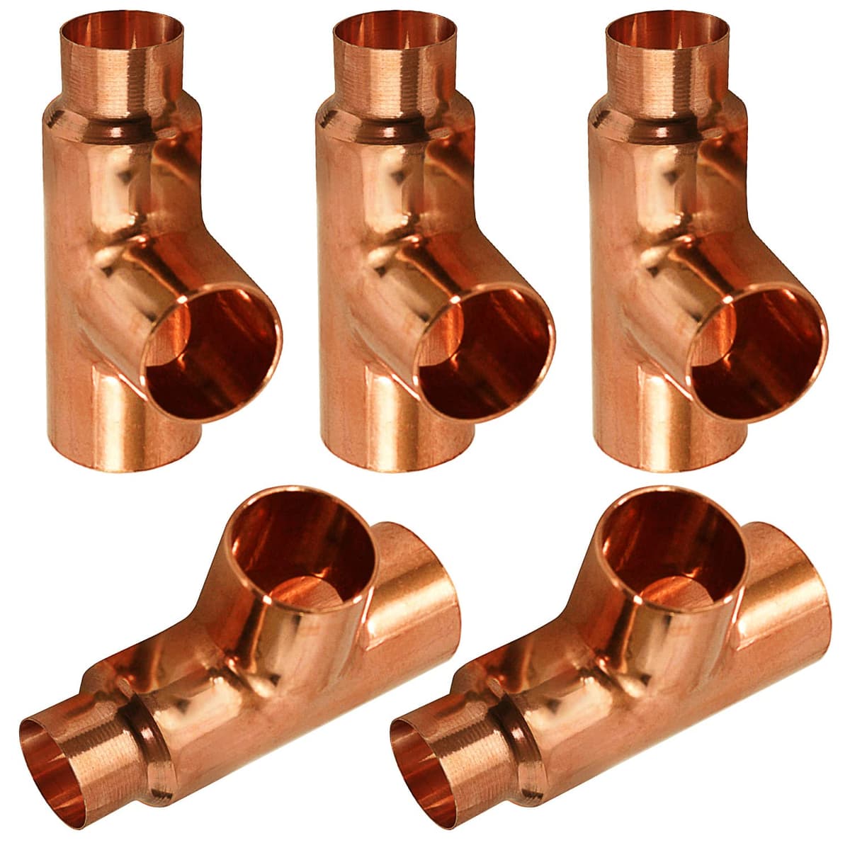Supply Giant DDSU4000-5 - Pack x5 Tee reductor para cobre 4 x 2 x 4, con extremos para soldar