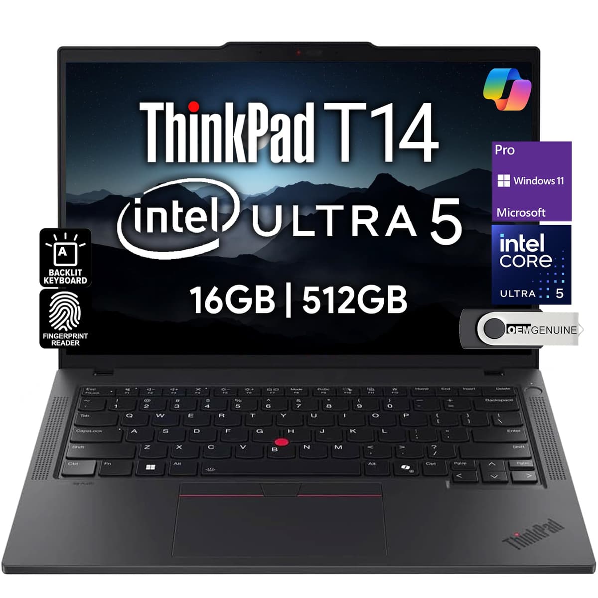 Lenovo ThinkPad T14 Gen 5 14" Intel Ultra 5-125U 16GB 512GB W11 Pro 3 años garantía
