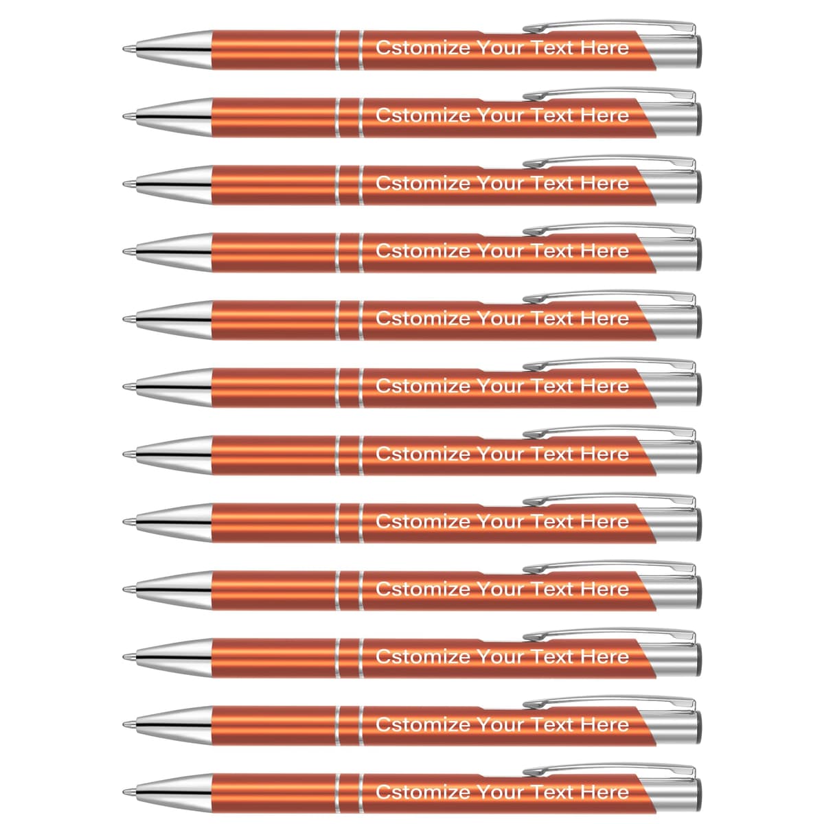 Kingluu bolígrafos personalizados hasta 500 pcs, grabado gratuito, tinta negra, 400 pcs/pack (Orange) YZBDZ002