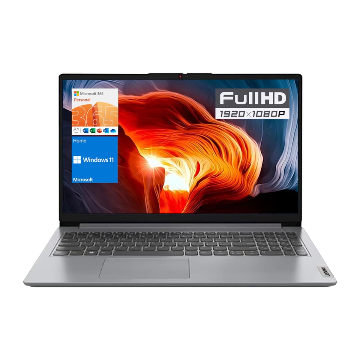 Lenovo IdeaPad 1 Laptop, pantalla FHD de 15.6”, procesador de doble núcleo, 20 GB de RAM, SSD de 1 TB, lector de tarjeta SD, teclado numérico, HDMI, Wi-Fi 6, Windows 11 Home, gris (reacondicionado) IdeaPad 1 15IJL7-cr