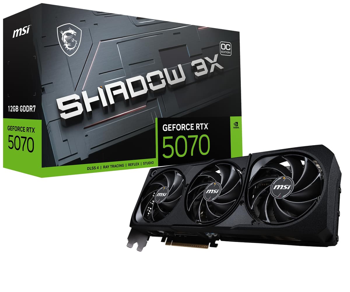 msi Gaming RTX 5070 12G Shadow 3X OC - 12GB GDDR7, 2557 MHz, 3x DisplayPort, HDMI G5070-12S3C