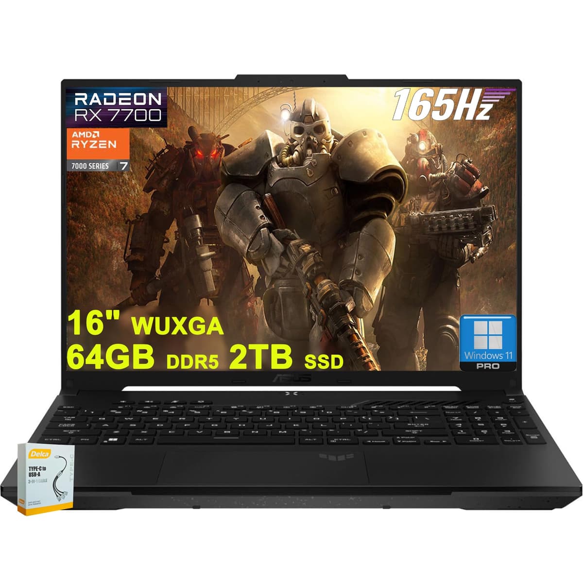 ASUS TUF Gaming A16 16" WUXGA 165Hz Ryzen 7 7735HS 64GB DDR5 2TB SSD Radeon RX 7700S 8GB Windows 11 Pro