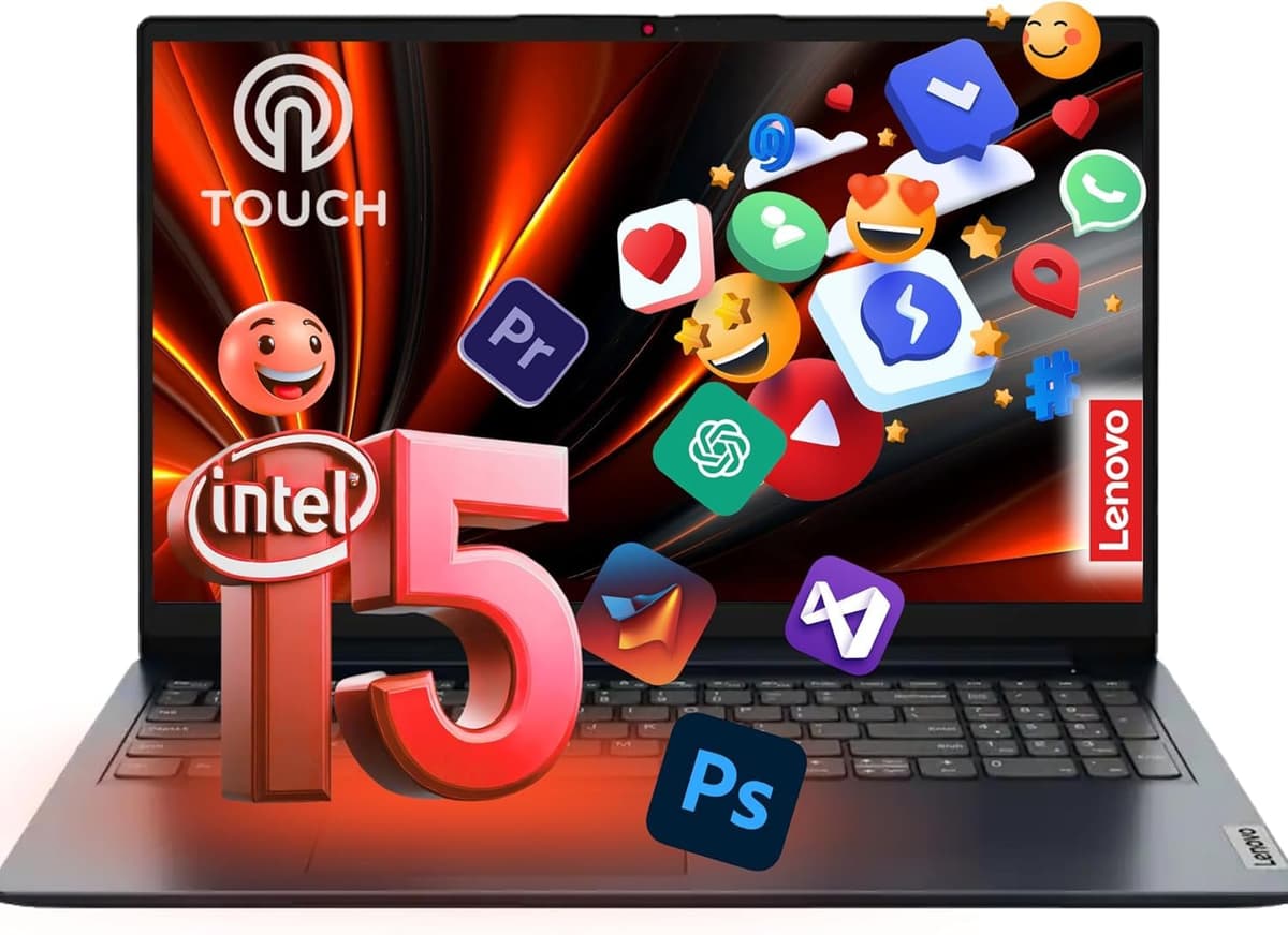 Lenovo IdeaPad empresarial con Office 365 para la web de por vida - Pantalla táctil FHD de 15.6" - Intel 13ª gen i5 de 10 núcleos (rinde más que i7-1255U) - 16GB RAM - SSD 2TB - Windows 11 sin mouse