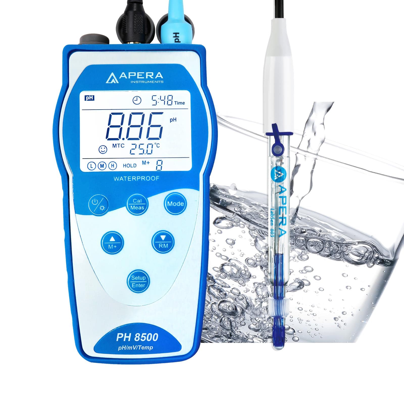 Apera PH8500-PW Medidor de pH Portátil para Agua Pura con Electrodo LabSen 803 AI5556