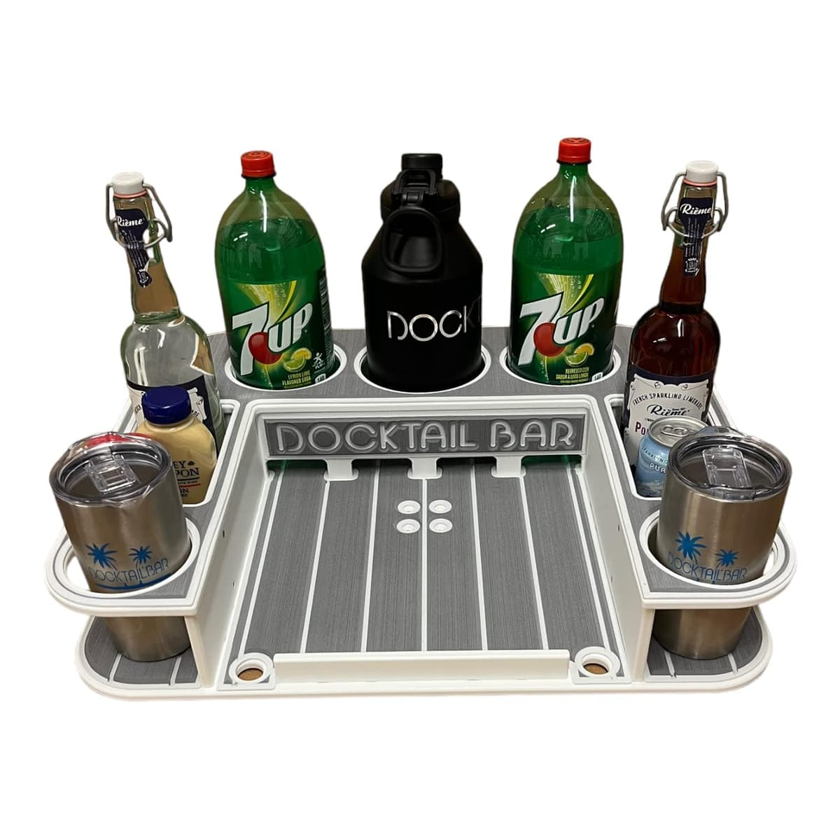 Docktail Butler Caddy Mesita para Bote con Portacañas DTBTLRWRHM