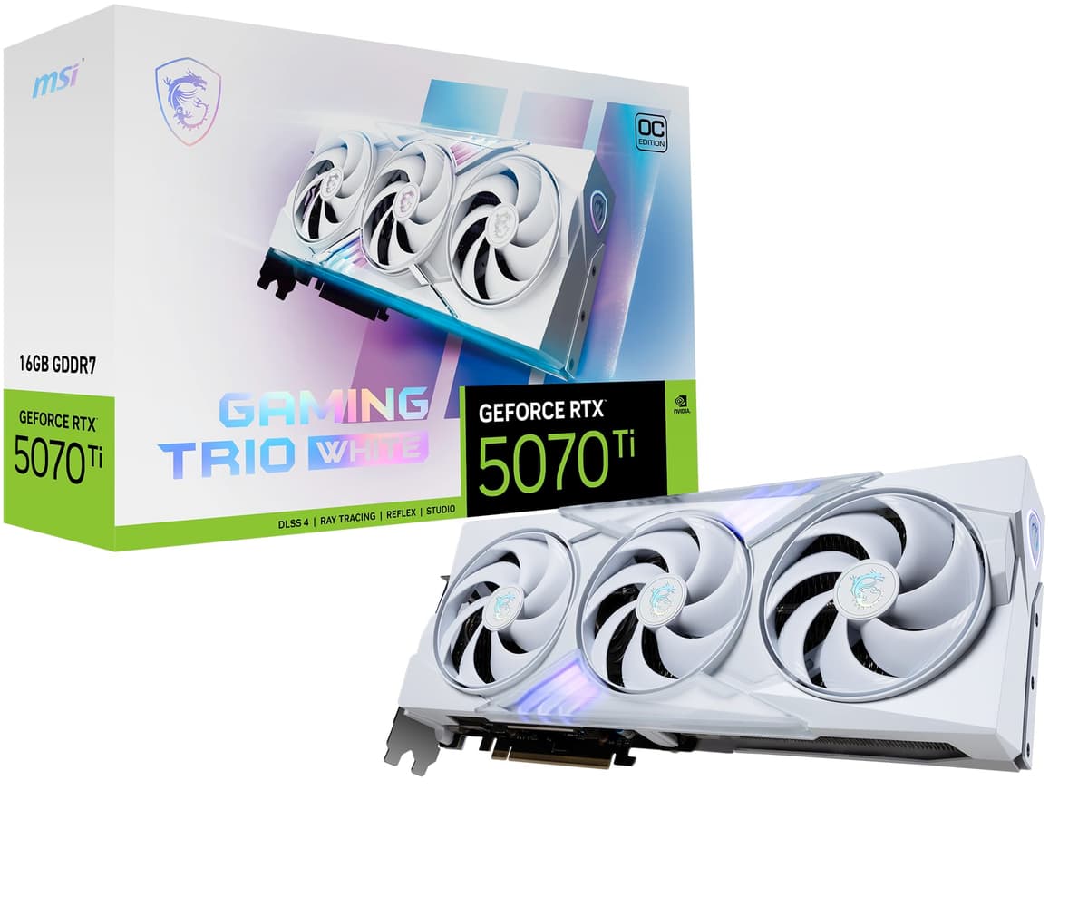 MSI GeForce RTX 5070 Ti 16G Gaming Trio OC White, 16GB GDDR7, PCIe 5, HDMI 2.1b, DP 2.1b V531-057R
