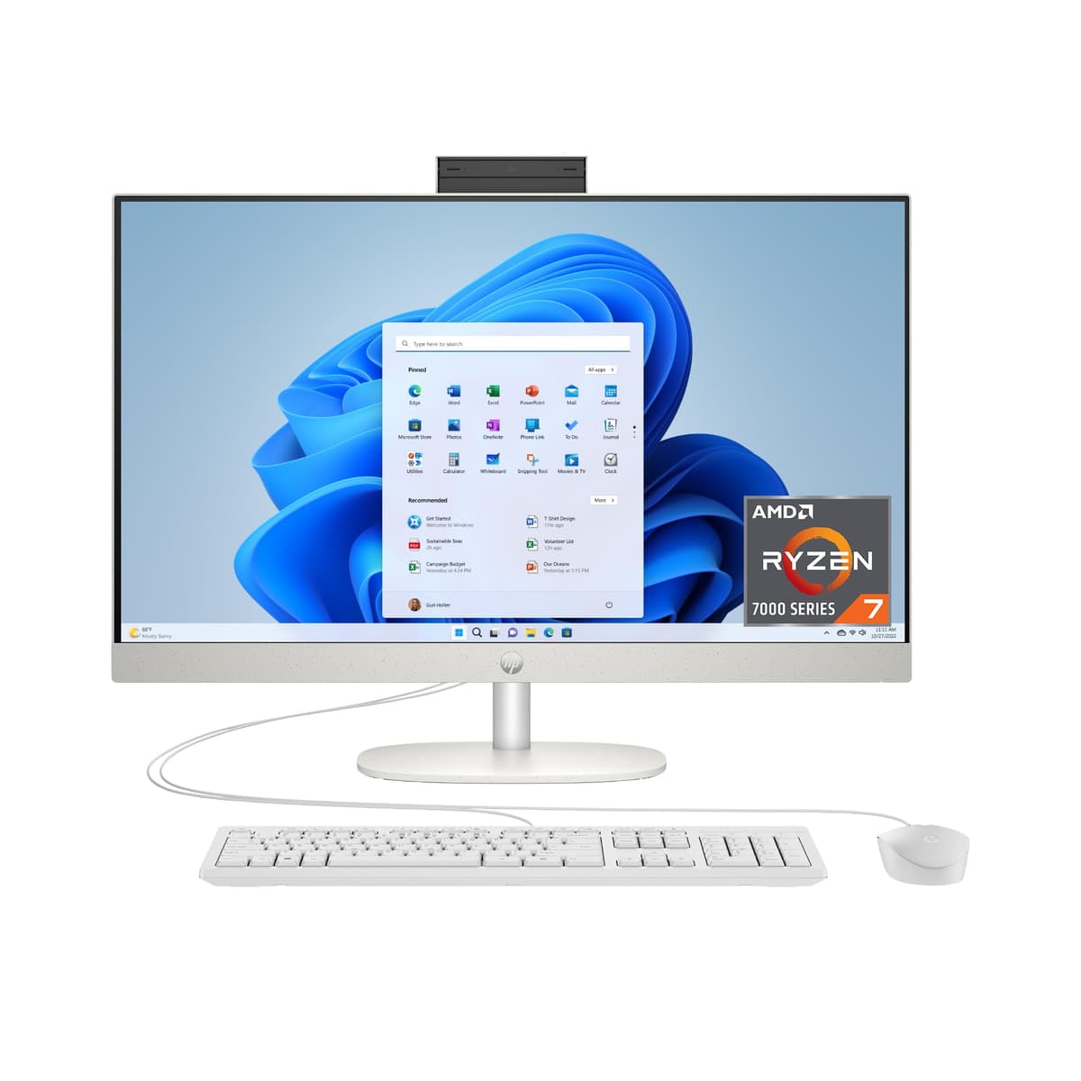 HP All-in-One 27" FHD con Ryzen 7 7730U, 32GB RAM, 1TB SSD (2024) B05JXAA#ABA