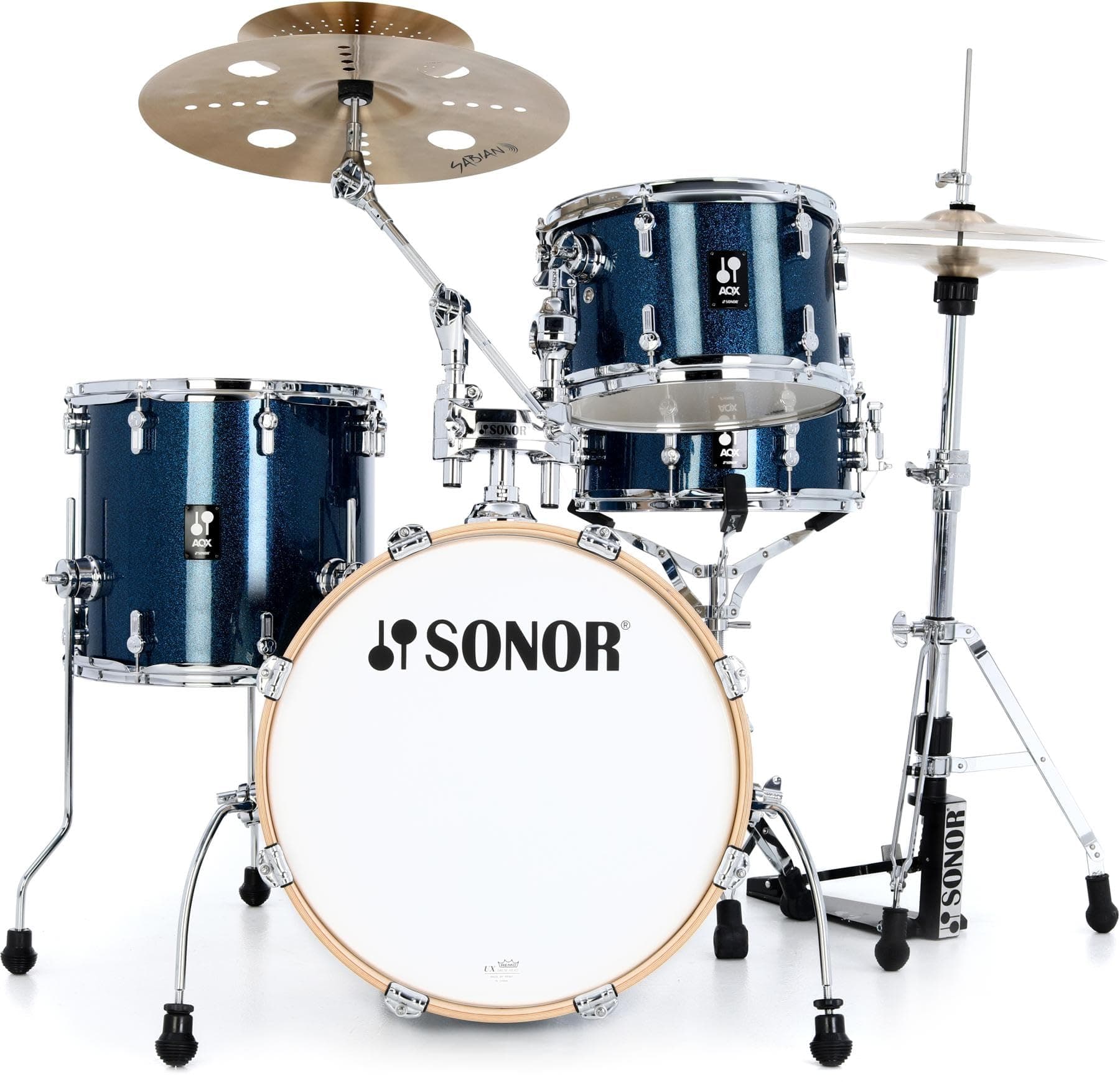 Sonor AQX paquete de cascos 4 piezas - Blue Ocean Sparkle AQX Jazz BOS