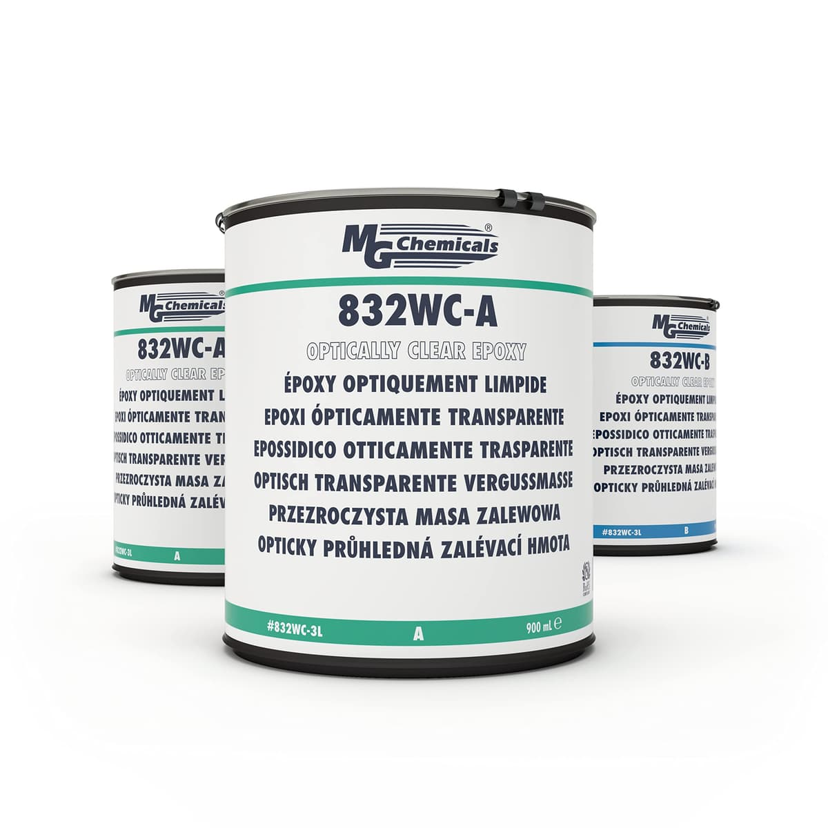 MG Chemicals 832WC-3L Epoxi transparente para potting y encapsulado, kit 2.7 L