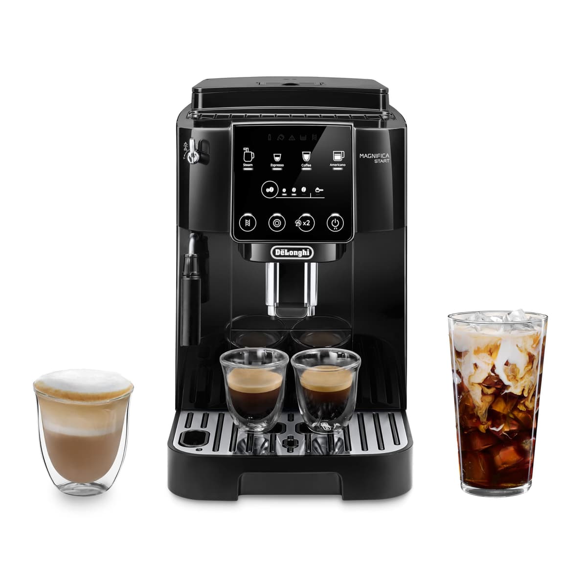 De'Longhi Magnifica Start Cafetera Automática con Molino Integrado y Espumador Manual - 3 Recetas One-Touch (Espresso, Coffee, Americano) ECAM22022B