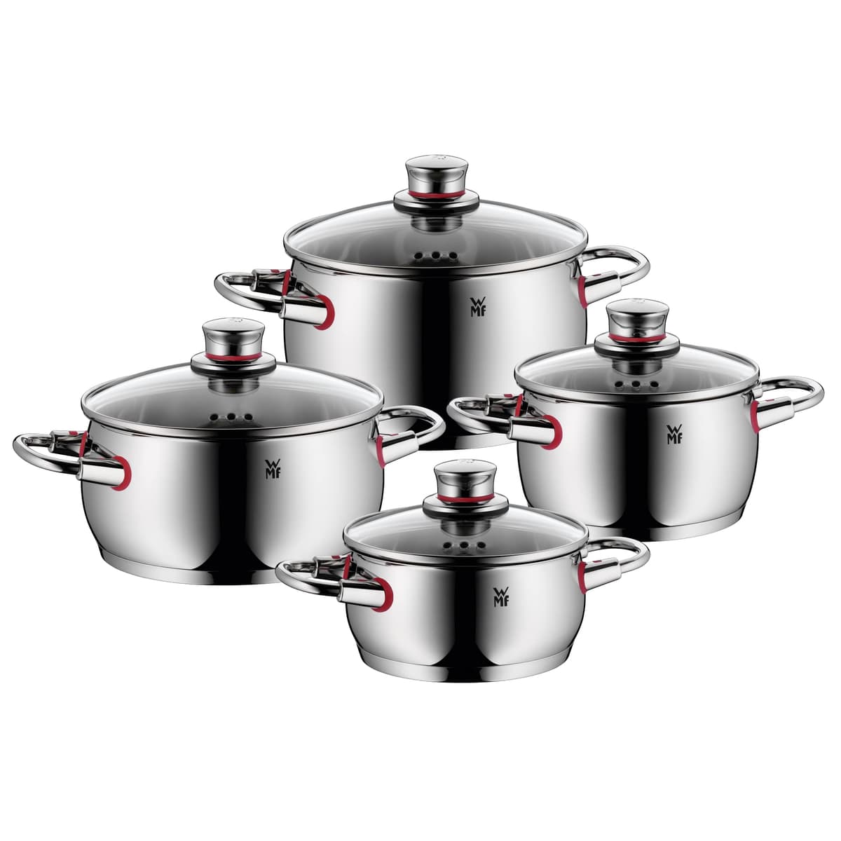 WMF Juego de Ollas 4 piezas Quality One con tapa de vidrio - Adecuado para inducción 07743463801