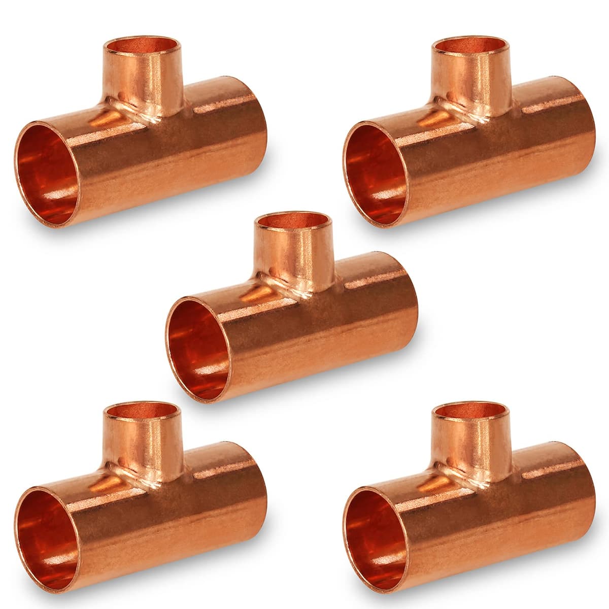 Supply Giant DDSU4011-5 Tee Reductor Cobre con extremos para soldar, 4 x 4 x 2