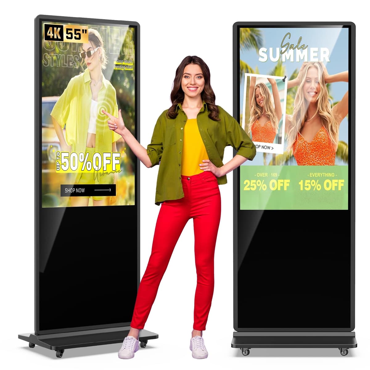 QIXZOCV MWE 55" 4K Touchscreen Kiosk Interactivo con Android y Reproductor Automático