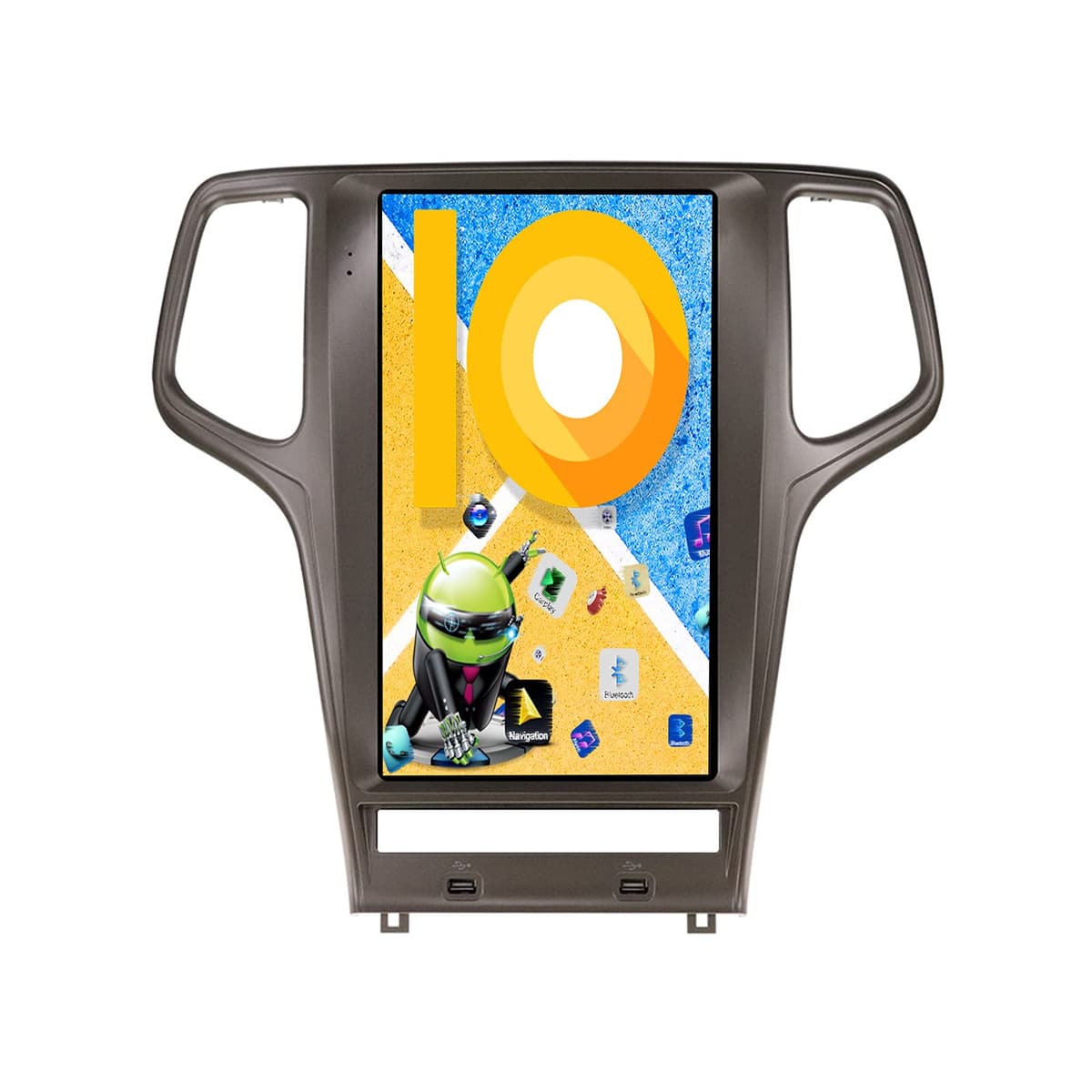 ZWNAV Radio Android 9.0 13.6'' para Jeep Grand Cherokee 2010-2013 (64GB, Golden)