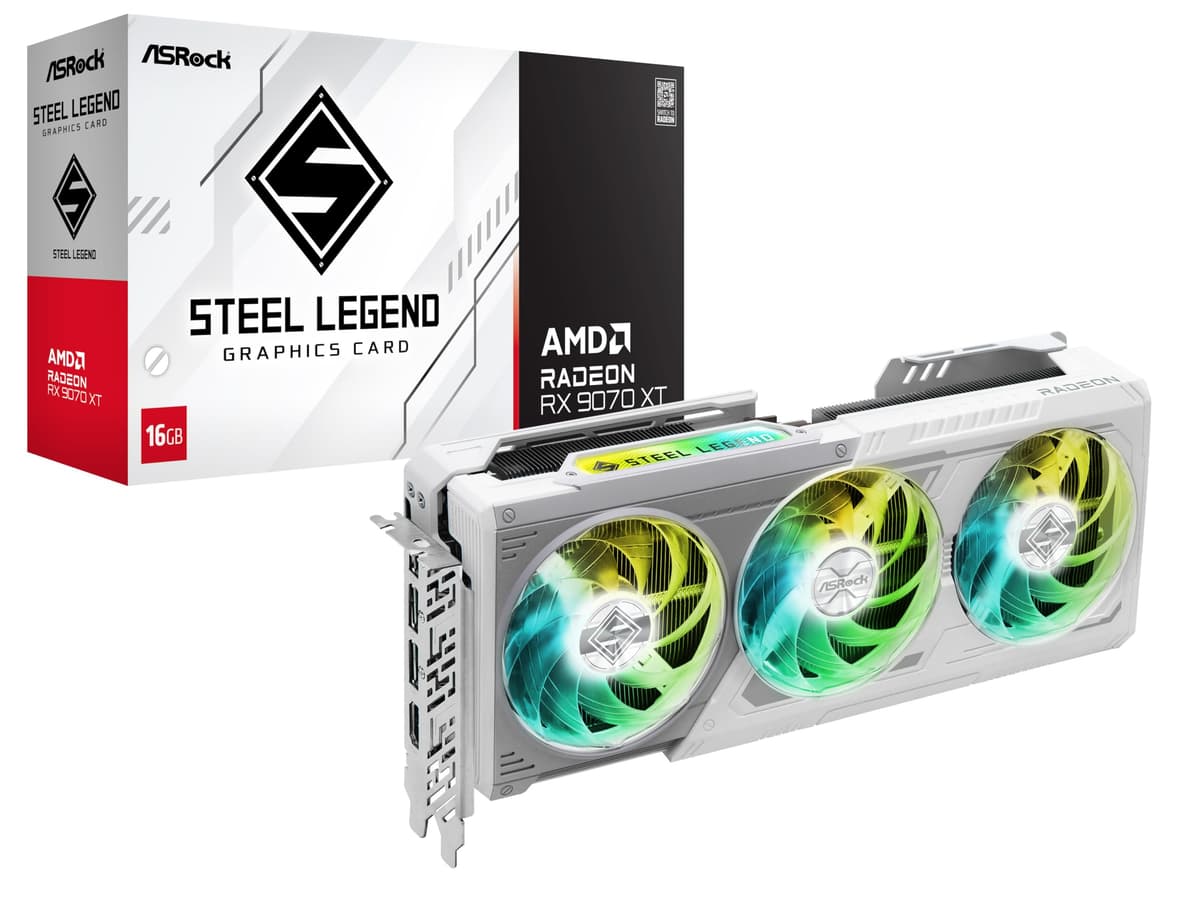 Placa de Video ASRock Steel Legend RX 9070 XT 16GB AMD Radeon RX 9070 XT SL 16GB / AX RX9070XT SL 16G/AX