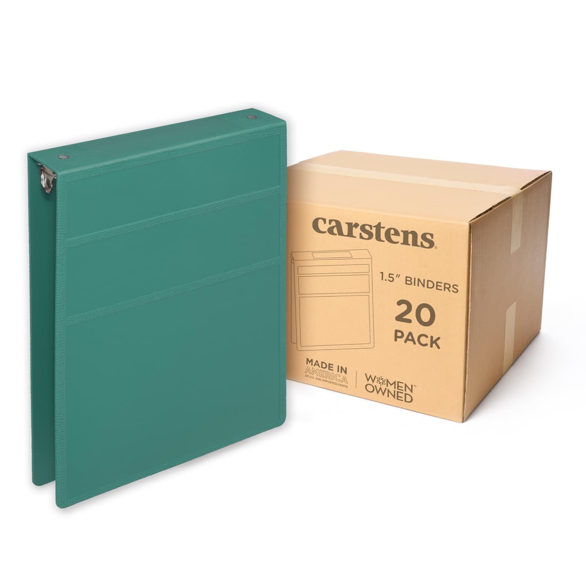 Carstens 1.5" Heavy Duty 3-Ring Binder - Top Opening, Teal, 1.5" (2063-3R) 2063-3RCS