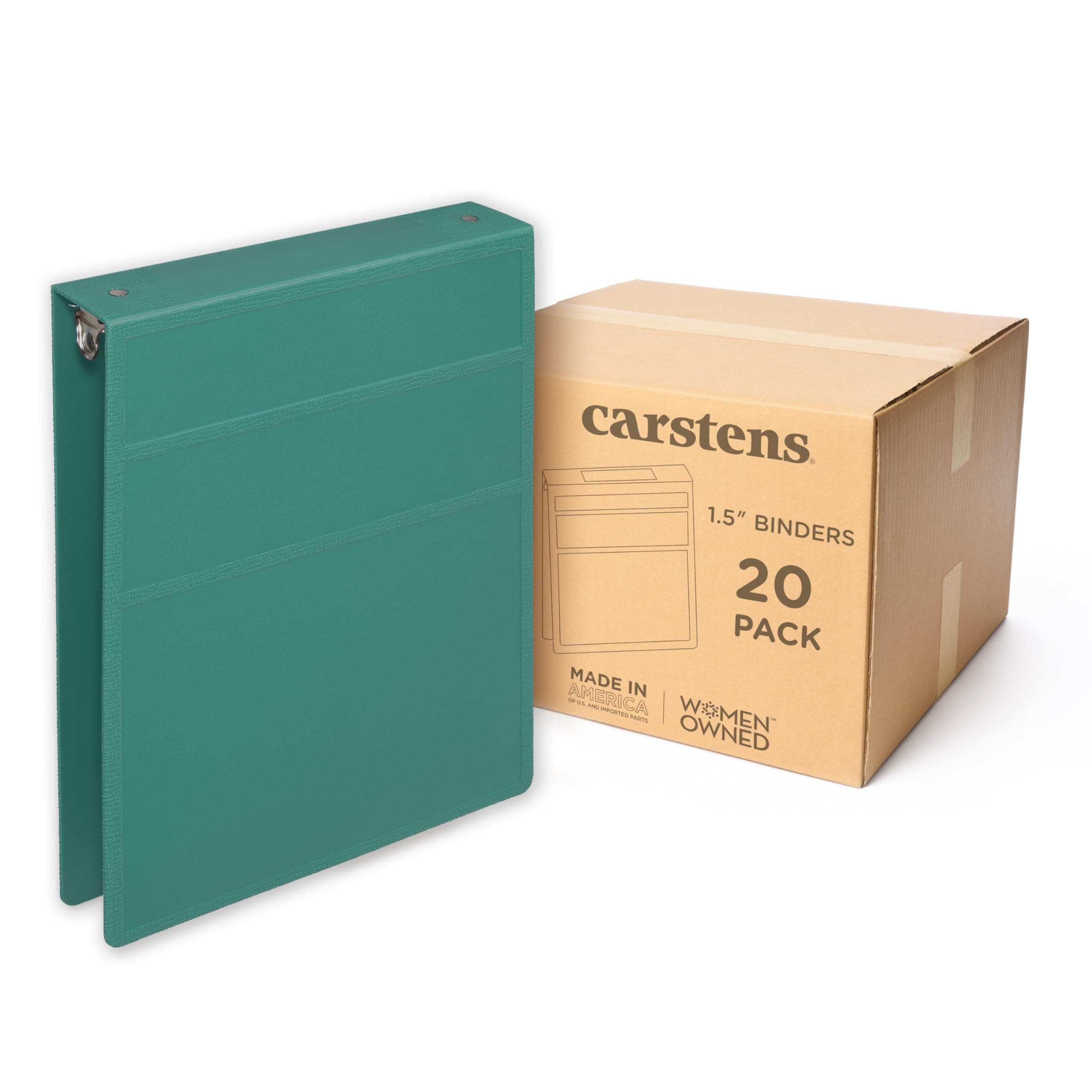 Carstens 1.5" Heavy Duty 3-Ring Binder - Top Opening, Teal, 1.5" (2063-3R) 2063-3RCS